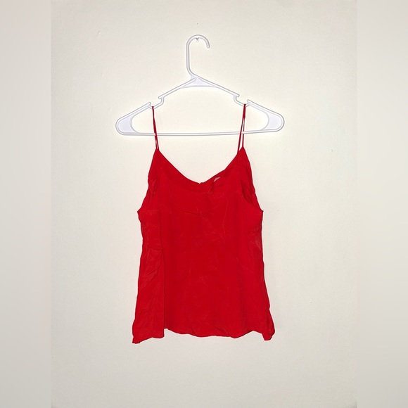 Nine West silk blend layering cami bright red side M - Picture 3 of 6